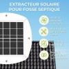 Points forts de l'EXTRACTEUR SOLAIRE RECHARGEABLE POUR FOSSE SEPTIQUE coloris blanc