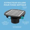 Description de l'EXTRACTEUR SOLAIRE RECHARGEABLE POUR FOSSE SEPTIQUE coloris noir