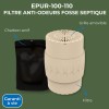 EPUR-100-110 FILTRE ANTI-ODEURS AU CHARBON ACTIF POUR FOSSE SEPTIQUE , TOUTES EAUX , Ø 100 MM