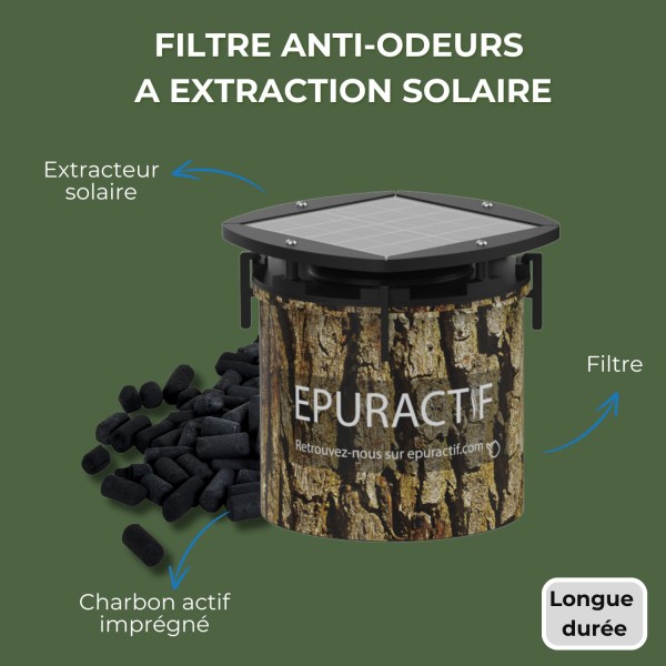 EPUR-ACTIF filtre à extraction solaire, pour fosse septique, filtre compact